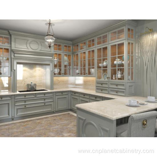 Luxury Grey Shaker Style Kitchen Storage Pantry Cabinet